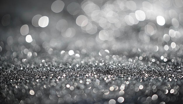 Shiny silver glitter as background Bokeh effect