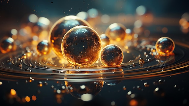 shiny spheres HD 8K wallpaper Stock Photographic Image