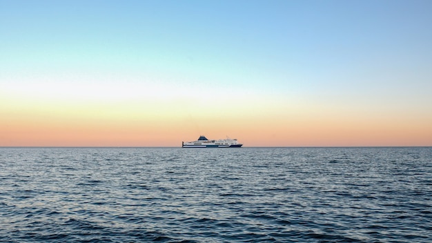 A ship floating near the Savona, italy