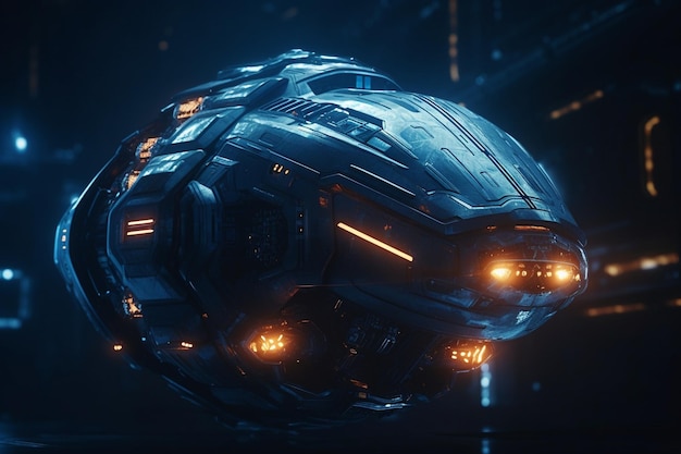 A ship with the word sci - fi on the front