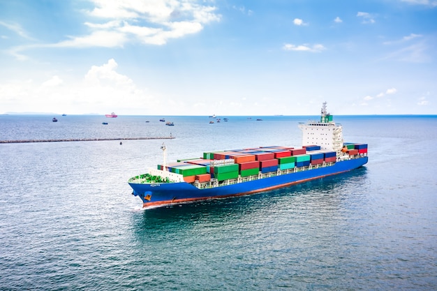 Shipping containers business transactions open sea pacific