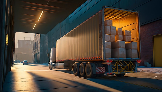 Shipping Made Easy A Large Delivery Truck with Plenty of Cargo Capacity Generative AI