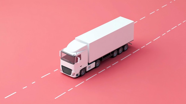 shipping truck icon on a road pink background ar 169 v 61 Job ID bf64682523eb4e9085feb4cdfb30da94