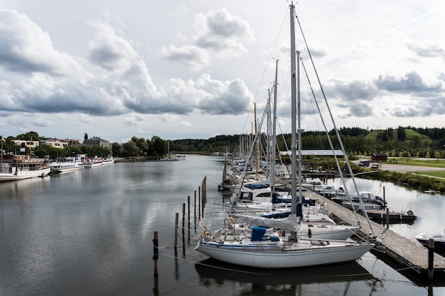 Ships in Porvoo harbour, Finland