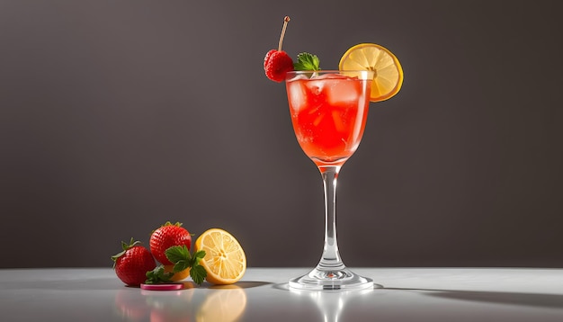 Shirley Temple Cocktail Drink isolated with white highlights