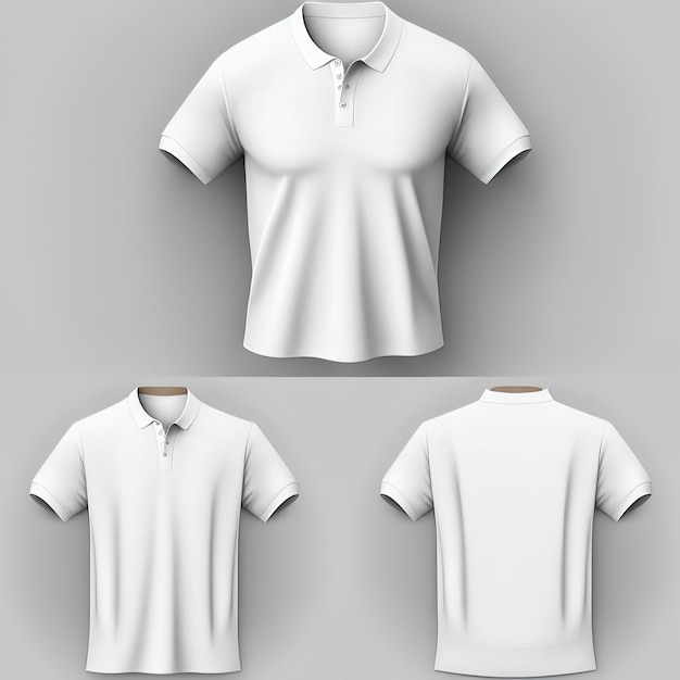 Shirt mockup template front and back view isolated on white background 3D illustration