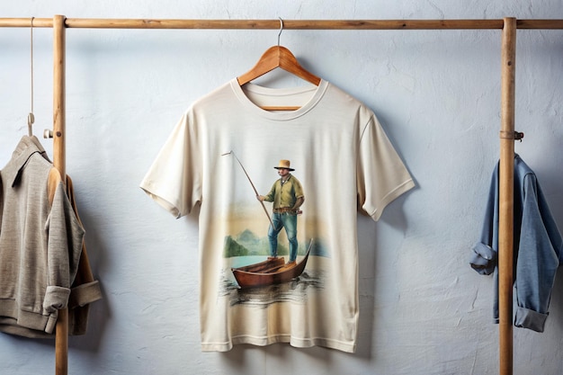 Photo a shirt that has a picture of a man in a hat on it