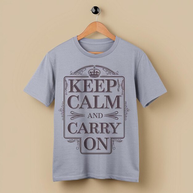 Photo a shirt that says keep calm and carry on