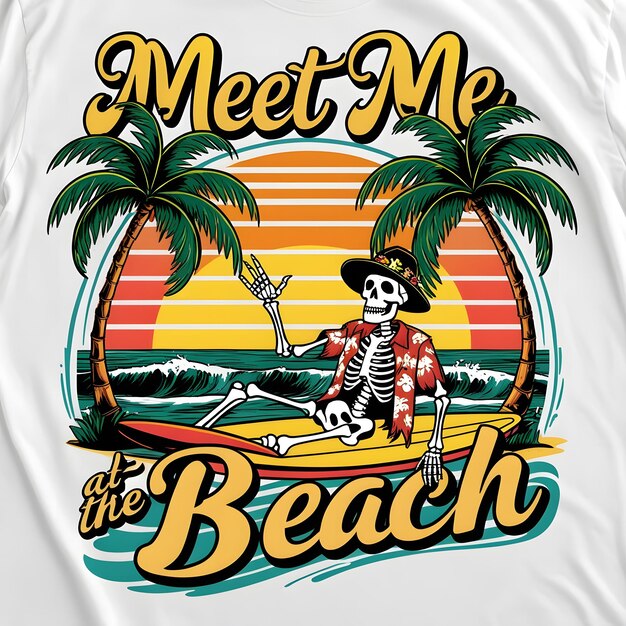 Photo a shirt that says meet me at the beach