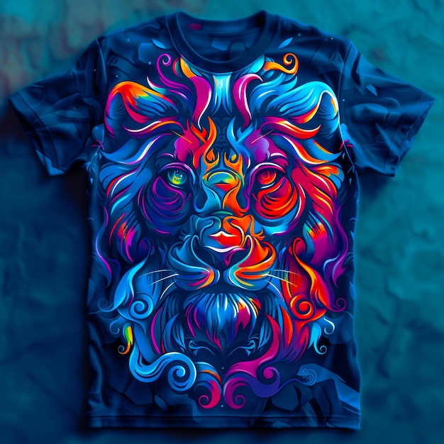 a shirt with colorful and colorful designs on it