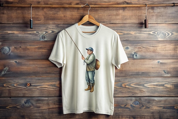 Photo a shirt with a picture of a fisherman on it