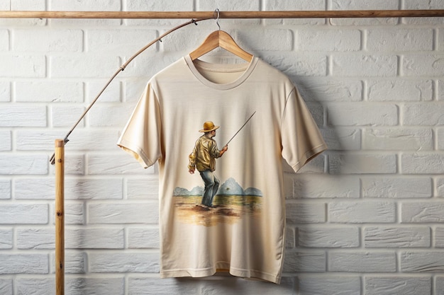 Photo a shirt with a picture of a fisherman on it