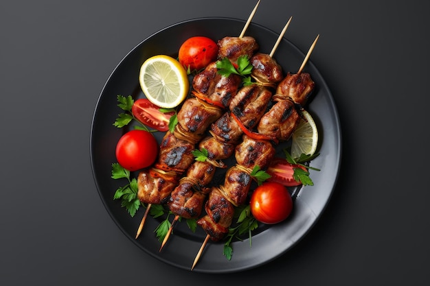 shish kebab on plate