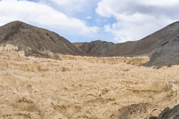 Shockingly desolate Moonland landscape at Lamayuru, in Ladakh, India