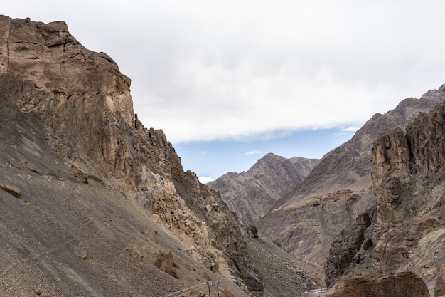 Shockingly desolate Moonland landscape at Lamayuru, in Ladakh, India