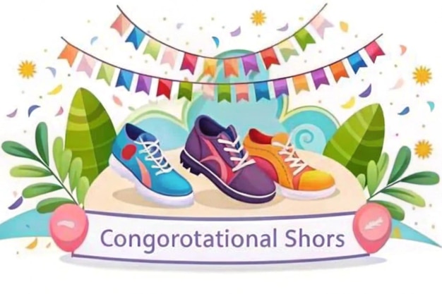 Photo shoes banner illustration