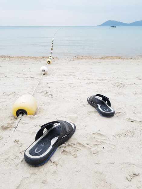 shoes at the beach front