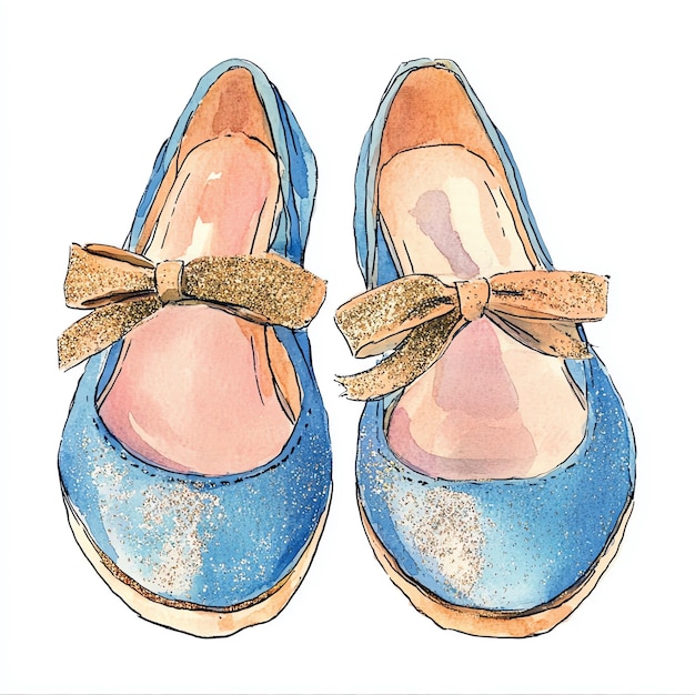 shoes blue illustration