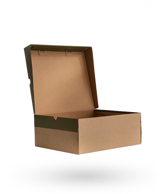 shoes packaging brown paper box with isolated on white