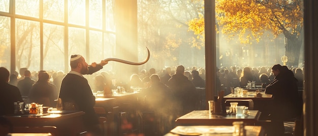 Photo shofar rosh hashanah ceremony judaism religion spiritual symbol