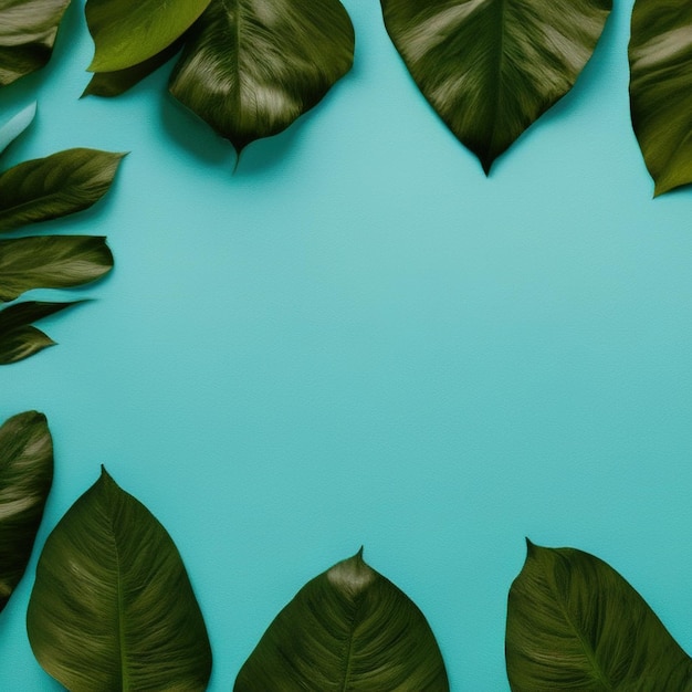 Shooting for makeup natural cosmetics Closeup mockup with green leaves