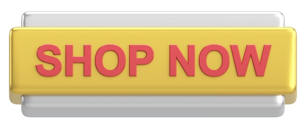 Shop now button 3D illustration