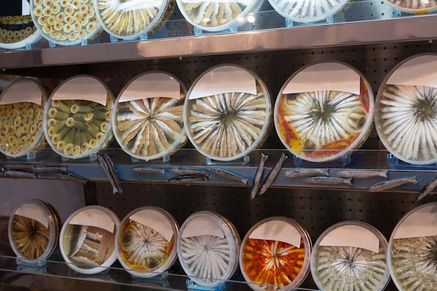 Shop-window with sea health food