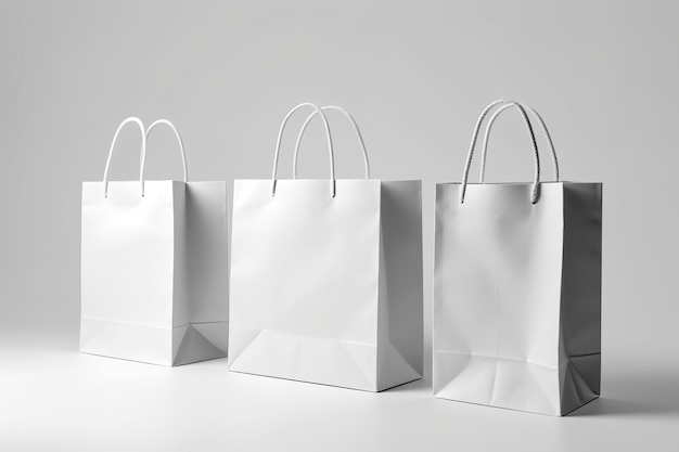 Shopping bag mockup design on white background Generative AI