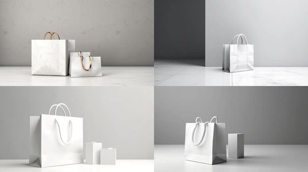 Shopping bag mockup on white background