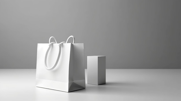 Shopping bag mockup on white background