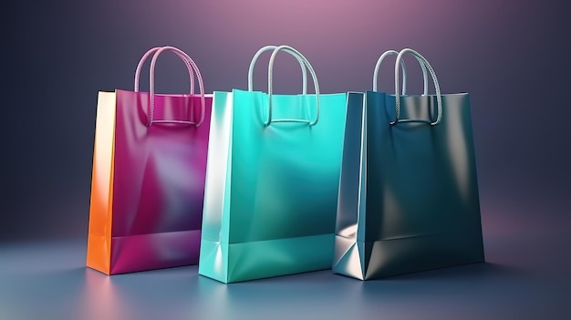 Shopping bags Bright color Generative ai