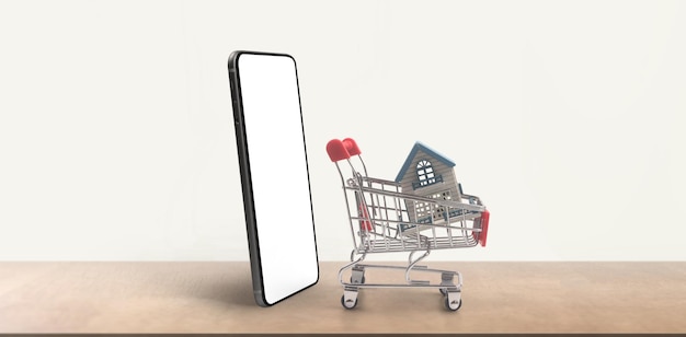 Shopping cart Consumer society trend on smartphone