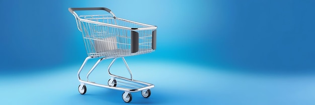 shopping cart illuminated by red neon lights purchase payment on internet online supermarket gadget