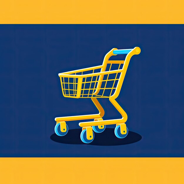 Shopping cart illustration market and stores concept Generative AI