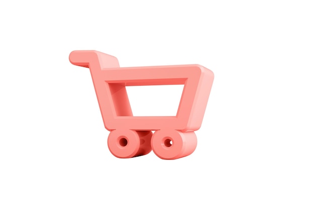 shopping cart isolated on white background 3d render