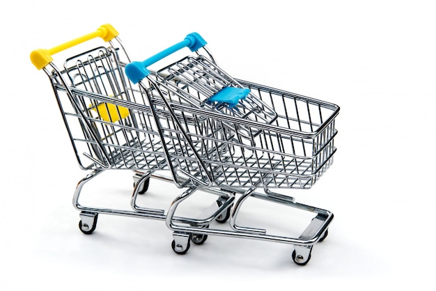 A shopping cart isolated on white inclluding clipping path.