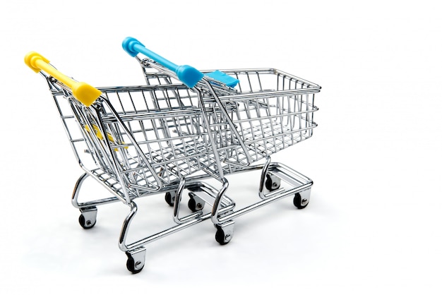 A shopping cart isolated on white inclluding clipping path.