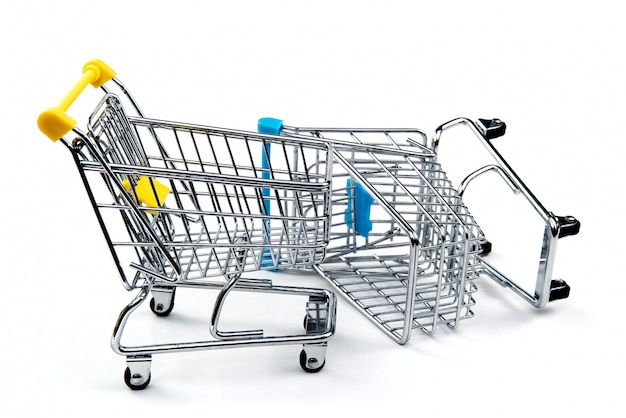 A shopping cart isolated on white inclluding clipping path.