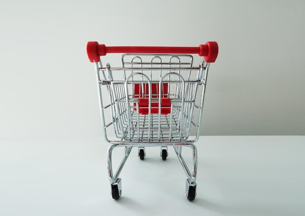 Shopping cart or trolley on white background