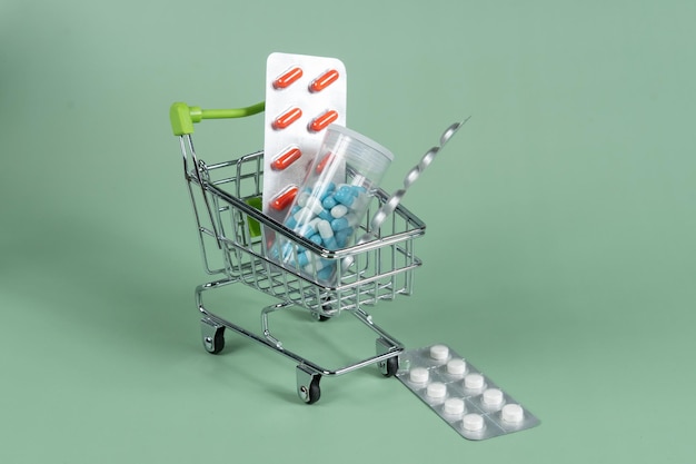 Shopping cart with medicines