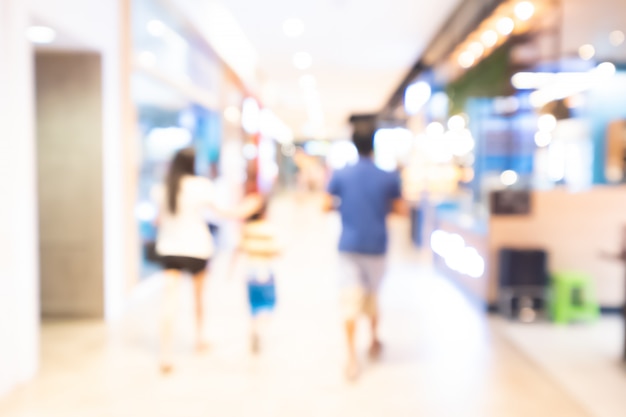 Shopping mall abstract defocused blurred background