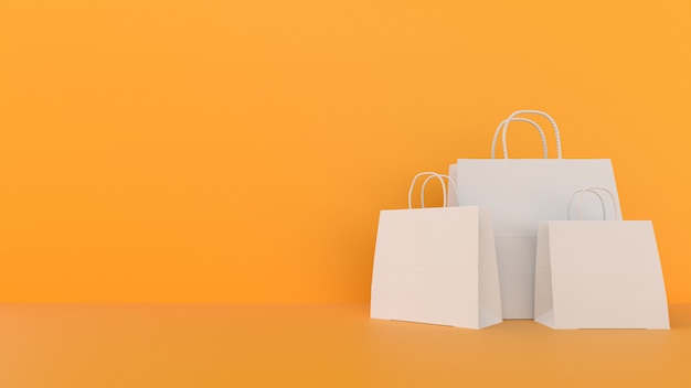 Shopping paper bags with copyspace