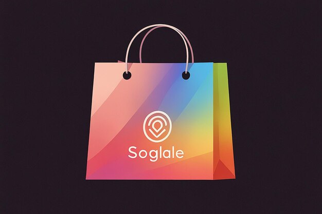 Photo shopping store retail bag logo vector design