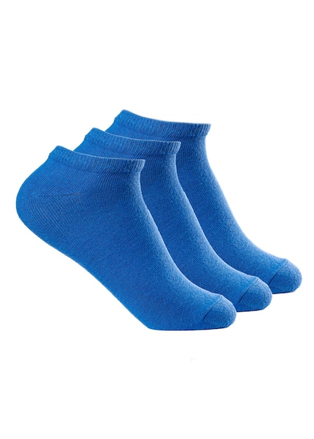 Short blue socks on a white isolated background