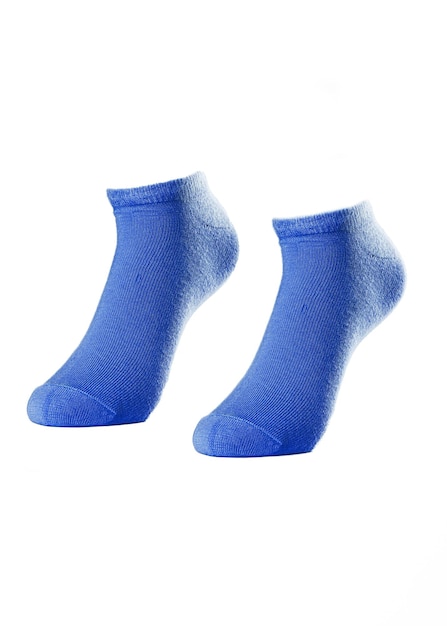 Short blue socks on a white isolated background