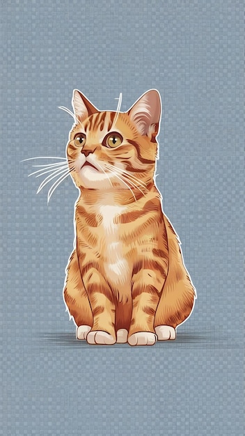 Short hair orange cat sitting up isolate on transparency background png