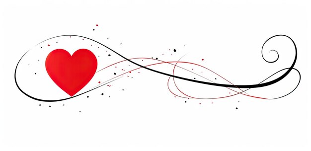 a short line drawn heart and a chain and the title valentine in the style of abstract minimalist