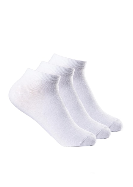 Short white socks on a white insulated background