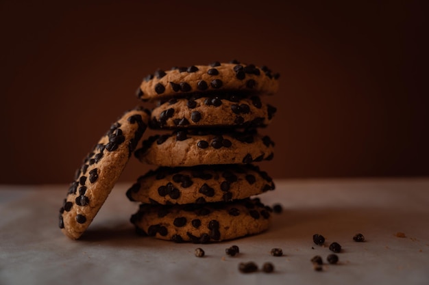 Shortbread cookies with chocolate chips