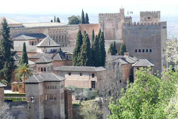 Shot of the Alhambra Palace complex in Granada Spain